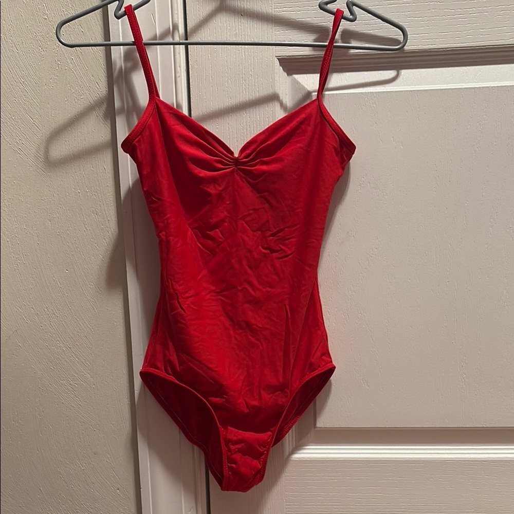 Red Pinch Front Wear Moi Camisole Leotard